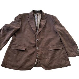 Lauren Ralph Lauren Mens Brown Blazer Jacket Shoulder Pads Size 48 Regular